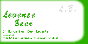 levente beer business card